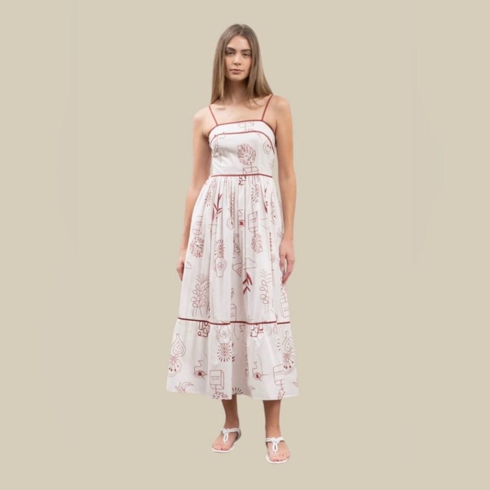 🇺🇸Firm Price🇺🇸 NWOT Moon River palm print Midi Dress - Picture 12 of 12